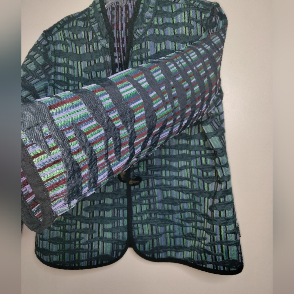 Trimdin (Size L/XL) Multicolored Tapestry Pattern 1-Button LS Reversible Jacket - Picture 10 of 16